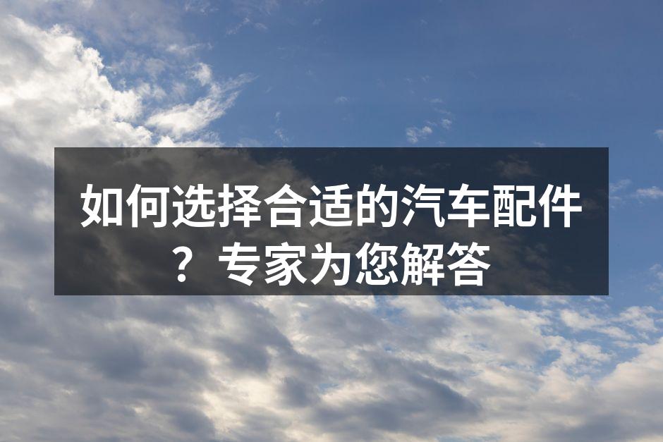 汽车配件选择示意图